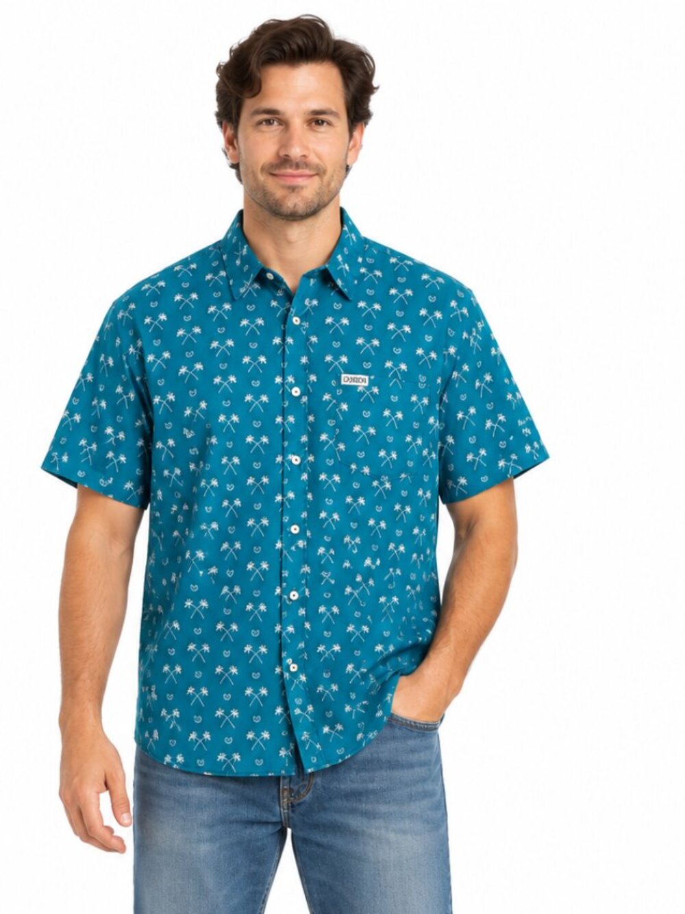 Dixxon Flannel Co. Men's Two Palms Short Sleeve Button Up Shirt Size XL